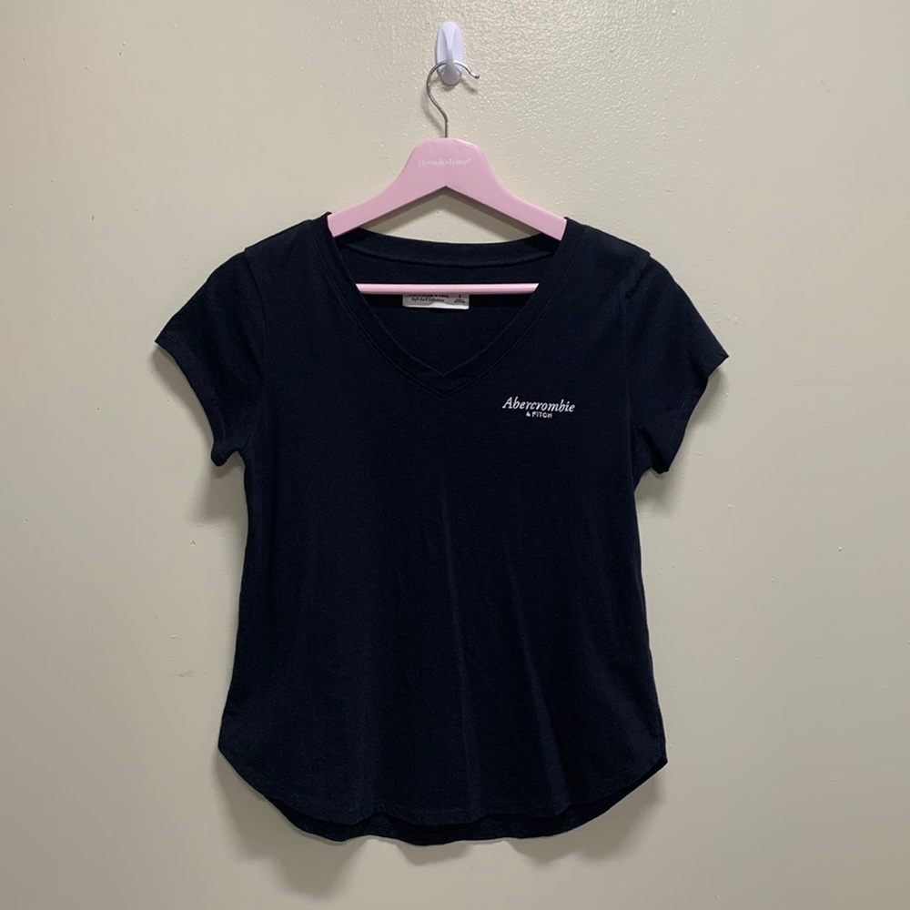 Brand new black Abercrombie and Fitch V neck tee shirt size small soft and comfy